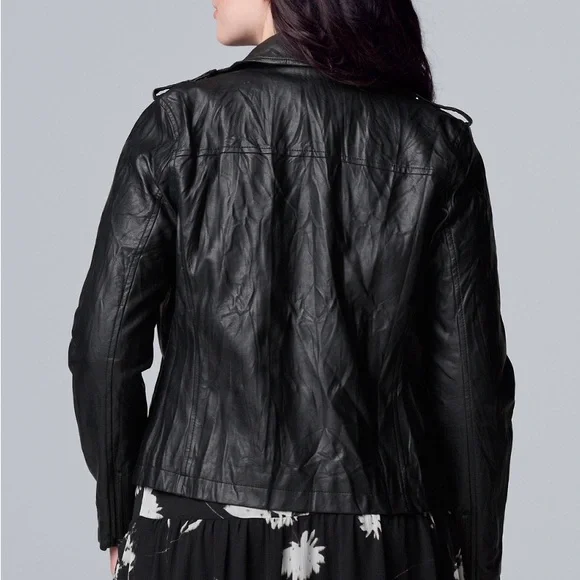 NWOT women’s Simply Vera Vera Wang Moto jacket SZ XS - Picture 2 of 7